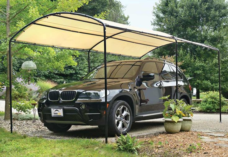 Carport simple en acier et polyéthylène – 13,2 m²