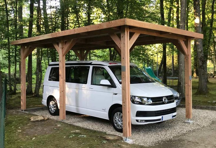 Carport simple en bois douglas sans couverture