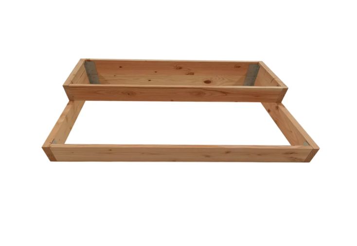 Carré potager 2 étages en bois Douglas brut 127 L – 126 x 60 x 25 cm