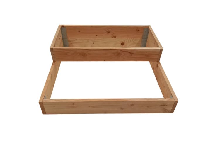 Carré potager 2 étages en bois Douglas brut 110 L – 80 x 80 x 25 cm