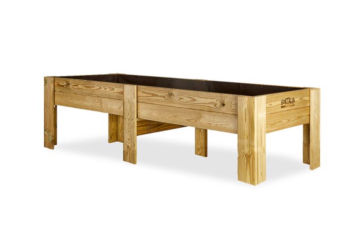 Carré potager sur pieds en bois de pin traité 270 L – 200 x 80 x 40 cm