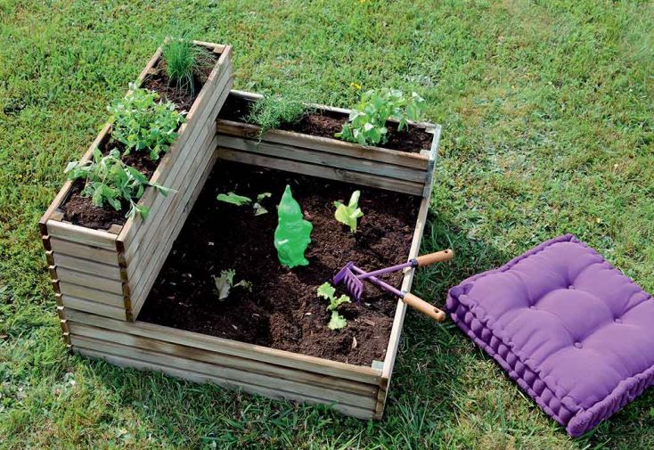 Carré Potager en Bois Traité Modulable KUB