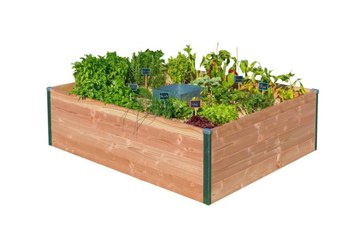 Carré potager en bois avec composteur Keyhole pour 2-3 Pers.