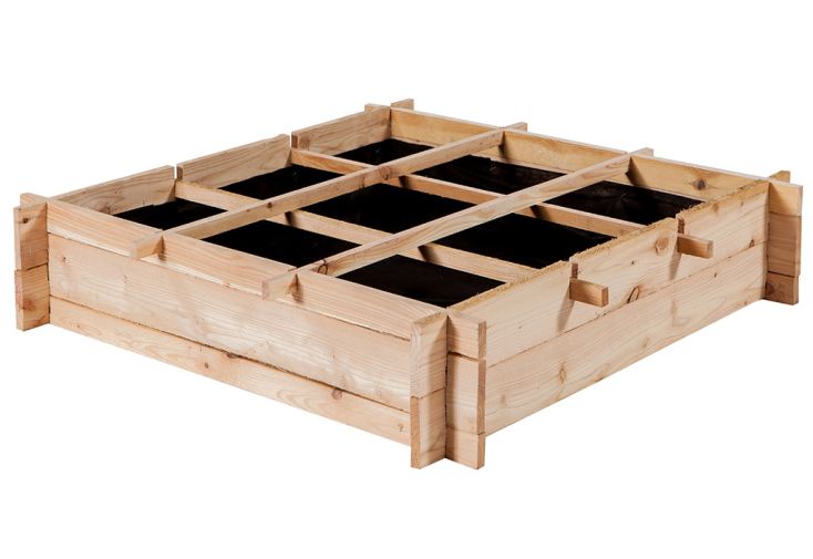 Carré potager en bois de mélèze – 90 x 90 x 20 cm