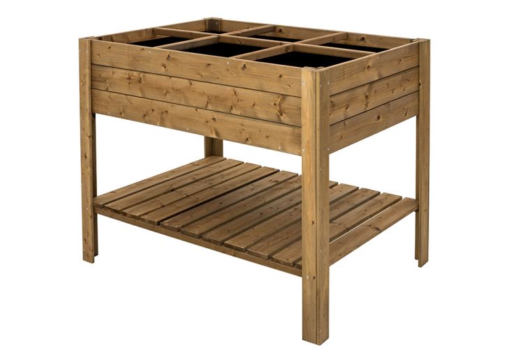 Carré potager en bois autoclave sur pieds 120 x 80 cm H. 88 cm - Ventspils