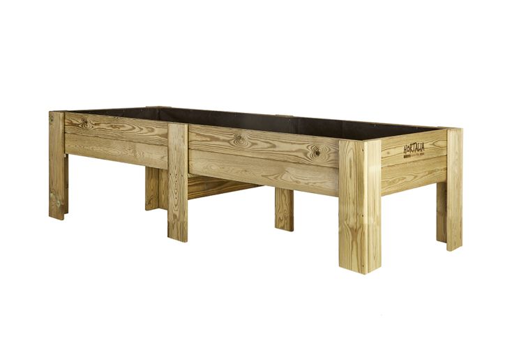 Carré potager sur pieds en bois de pin traité 270 L – 200 x 80 x 40 cm