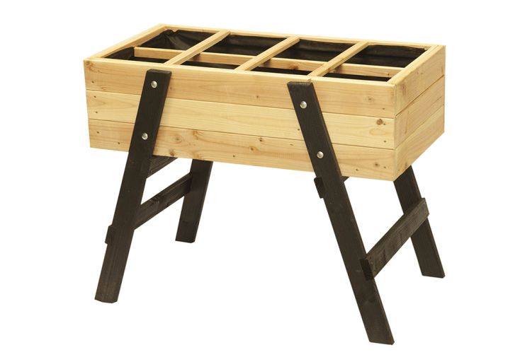 Carré potager sur pieds en bois de mélèze brut – 100 x 55 x 78 cm