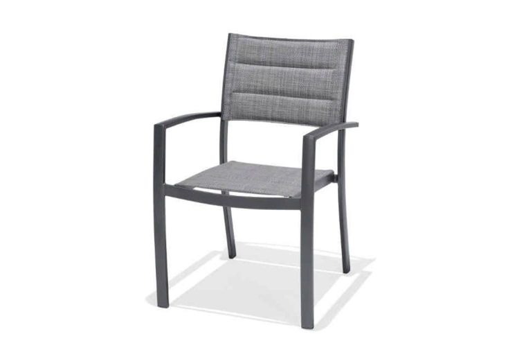 Chaise de Jardin en Aluminium et Polyester Solana Gris