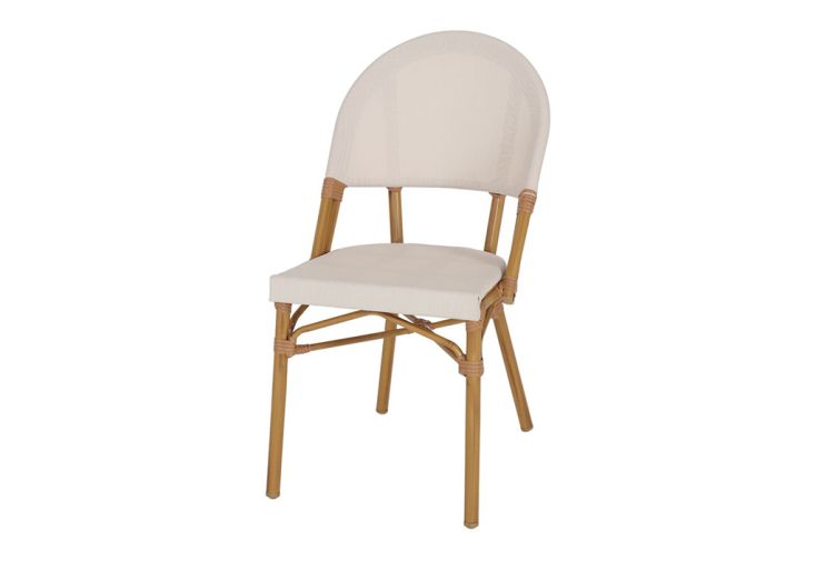 Chaise de jardin en aluminium et textilène – 47 x 58 x 88 cm
