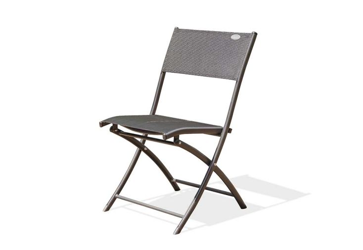 Chaise de Jardin Pliante Aluminium et Textilène Anthracite (Lot de 6)