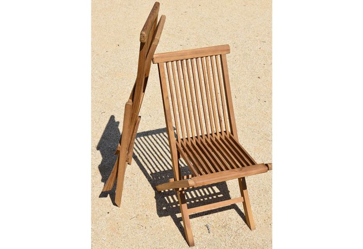 Chaise de Jardin Pliante en Bois de Teck Denpasar (Lot de 2)