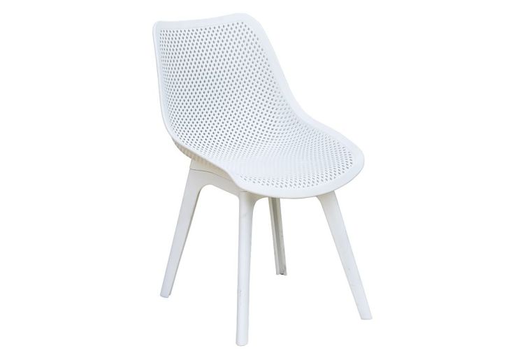 Chaise de Jardin Scandi PVC Perforé Blanc