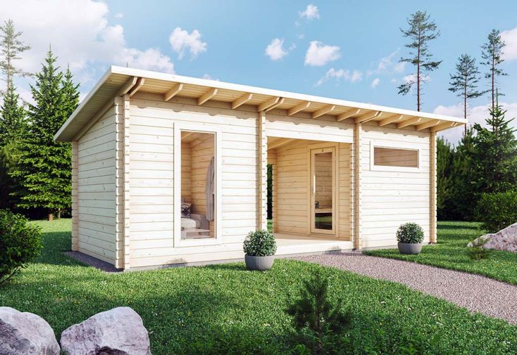 Chalet de jardin en bois d’épicéa brut Kuovi 20 m²