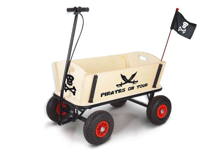 Chariot de Plage en Bois Jack le Pirate avec Frein