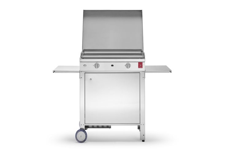 Plancha à gaz en inox Chef 55 (53 x 40 cm) + chariot fermé et housse