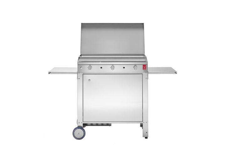 Plancha à gaz en inox Chef 80 (79 x 40 cm) + chariot fermé et housse