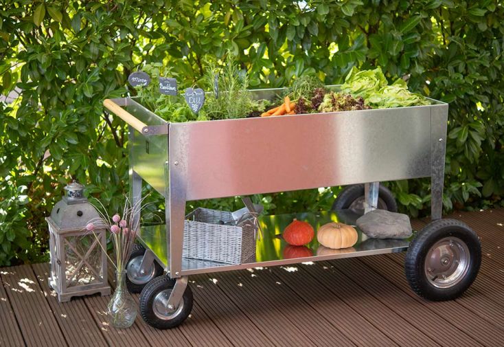Chariot de jardinage en acier à roulettes - Swivel