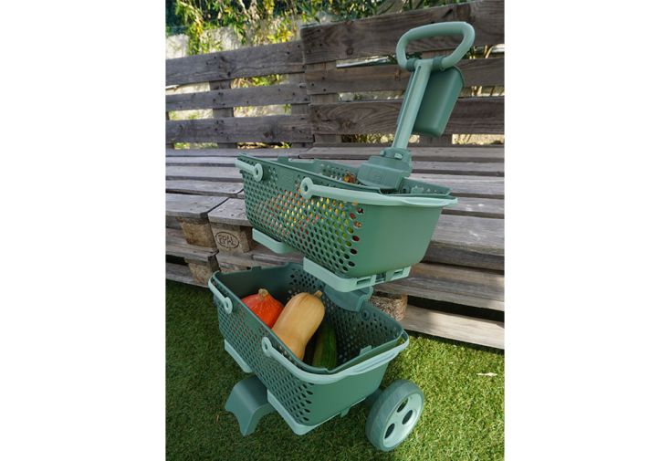 Chariot à roulettes pour paniers de récolte + 2 paniers Kajo  15 L