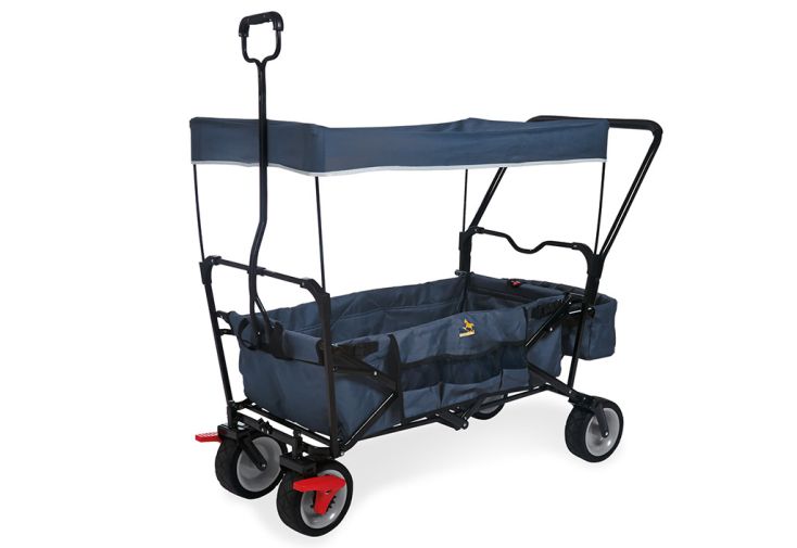 Chariot de Transport pour Jeux Enfant Pliable 4 Roues Paxi - Bleu Marine -  Pinolino