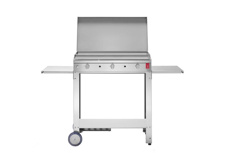 Plancha à gaz en inox Chef 80 (79 x 40 cm) + chariot et housse