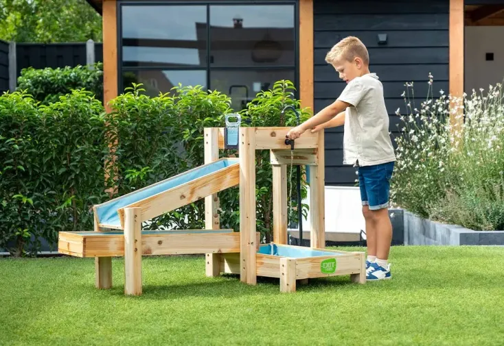 Circuit d’eau extérieur en bois 140 x 73 cm H. 90 cm - AquaFlow 200