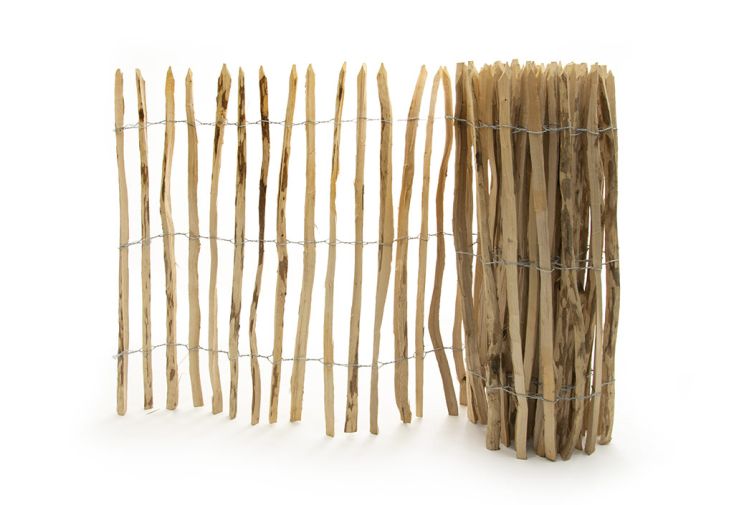Clôture de jardin ganivelle en bois de noisetier – 500 x 120 cm