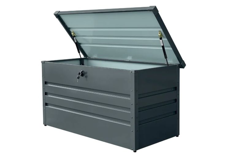 Coffre de jardin en acier galvanisé 350 L – 120 x 61 x 62 cm