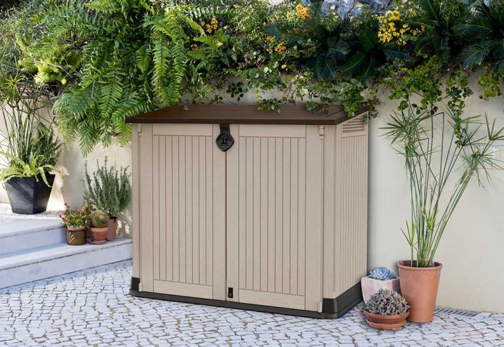 Coffre de rangement extérieur en résine 880 L - Chalêt-Jardin