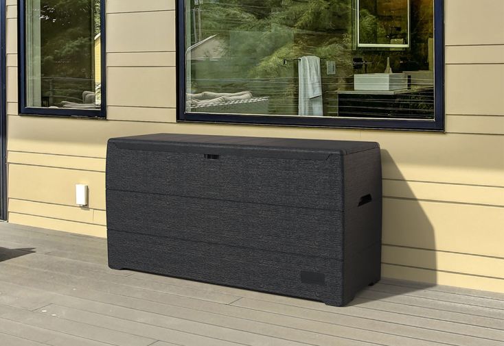 Coffre de rangement extérieur en résine effet bois - 270 L