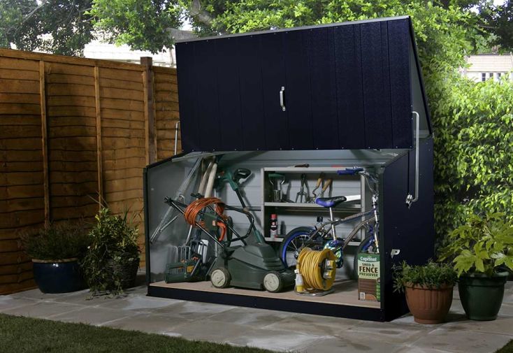 Coffre de jardin en bois de pin traité et tôle galvanisée 78 x 188 cm - Weka