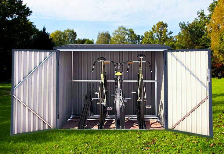 Coffre de Rangement Vélos en Acier Galvanisé 3,5 m²
