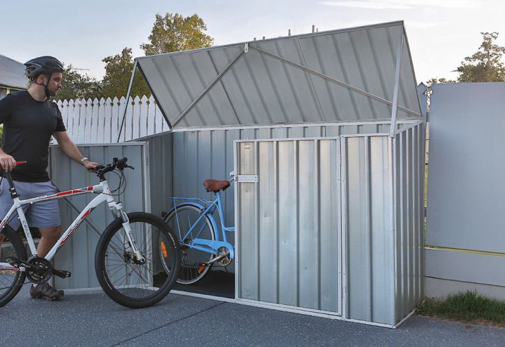Coffre à vélos en acier galvanisé Fraser – 226 x 78 x 131 cm