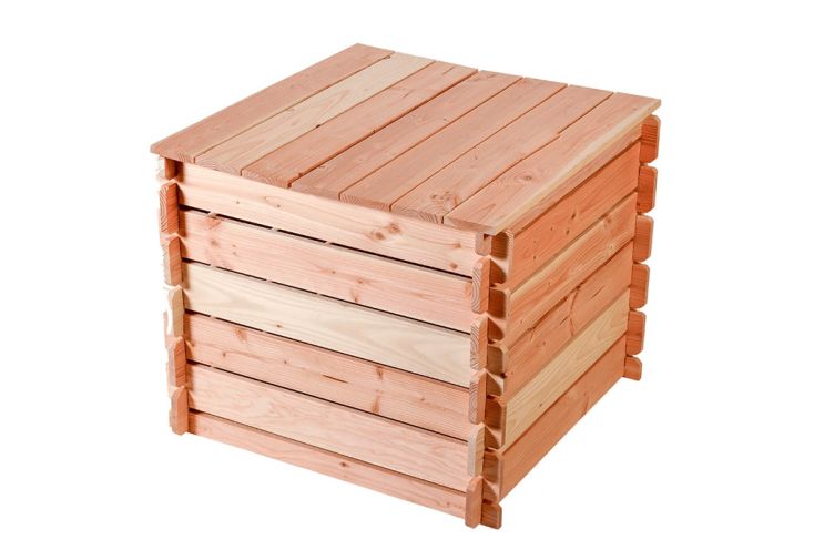 Composteur en bois Douglas 340 L Violette – 80 x 80 x 80 cm