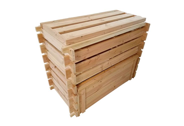 Composteur en bois Douglas 350 L Agathe – 112 x 59 x 87 cm