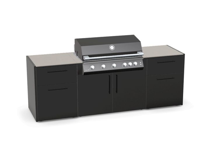 Cuisine extérieure en acier + grill 6 brûleurs 3,8 kW – Séville
