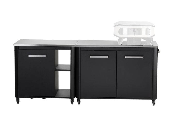 Cuisine extérieure en acier zingué et inox – meubles 120 cm + 90 cm