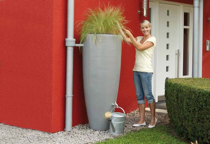 Cuve Récupération d'Eau Pluie 2 en 1 Grise 300 L