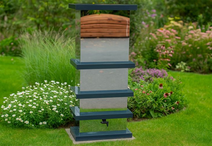 Récupérateur d’eau de pluie en aluminium miroir - 200 L