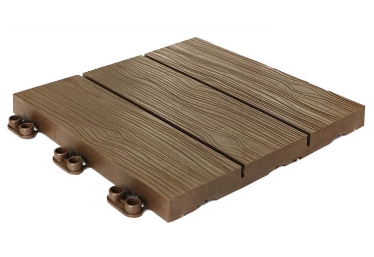 Dalles de terrasse en LOP® imitation bois 30 x 30 cm – Lot de 9