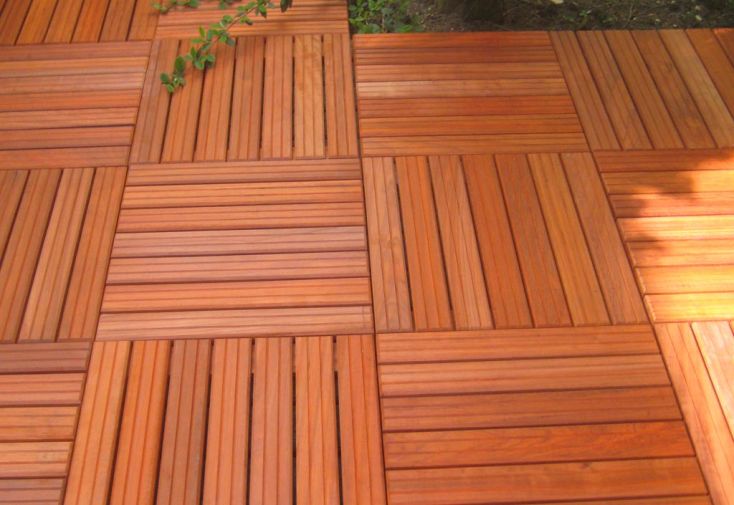 Dalles 50x50 Bois Padouk Lot 4 (soit 1m²)