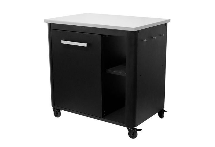 Desserte pour plancha en acier zingué et inox – 93 x 67 x 90 cm