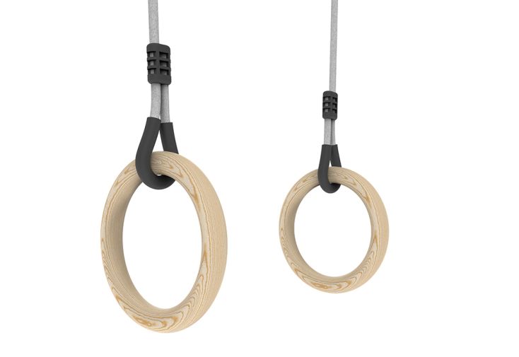 Anneaux de gymnastique en bois de cèdre pour aire de jeux – GetSet - Exit  Toys