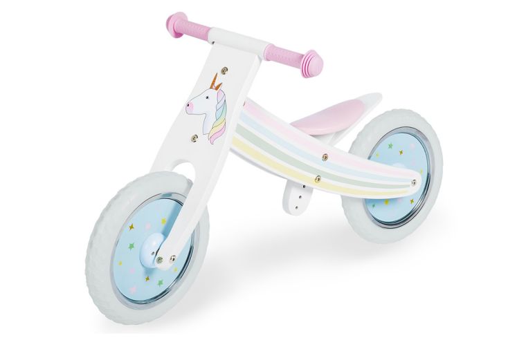 Draisienne en Bois Blanc Pinolino Vélo sans Pédale Enfant Licorne