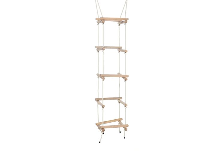 Echelle 4 cordes avec barreaux en bois pour portique jusqu’à 250 cm