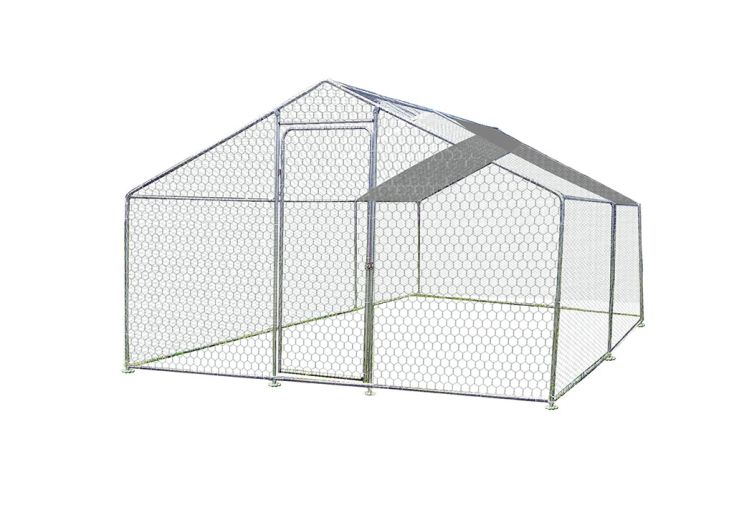 Enclos poulailler clôture grillagée acier galvanisé 12 m² - 7 à 9 poules