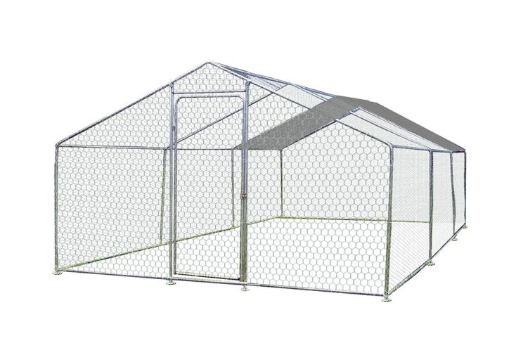 Enclos poulailler clôture grillagée acier galvanisé 18 m² - 8 à 20 poules