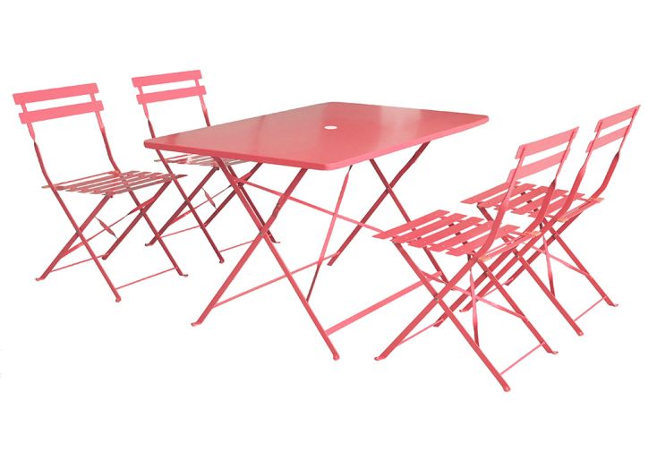 Ensemble de Jardin Pliable en Acier Époxy Bistrot  