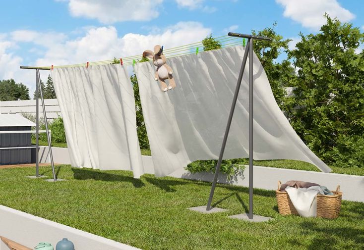 Étendoir à linge en acier 6x 10 m - Windy
