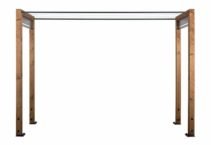 Étendoir à linge extérieur en bois d’épicéa traité 256 x 80 x 180 cm