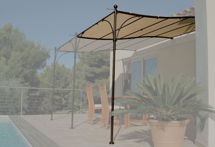 Extension pour Tonnelle Provence en Acier Chocolat et Toile 3 x 2 m